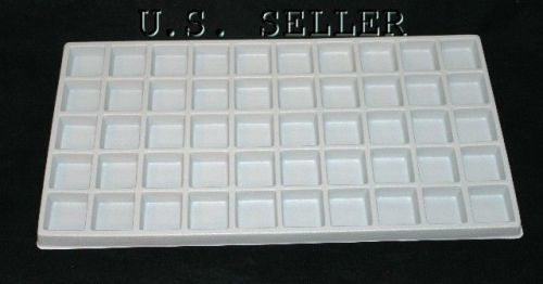 50 Slot Multipurpose Plastic Jewlery Sorting/Display Tray Wht