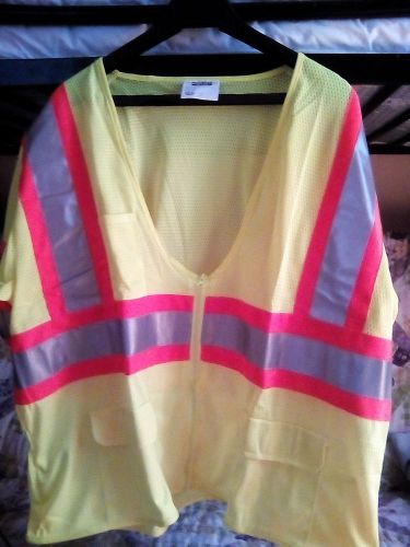 Armor Crest safety clothing refective safety knit vest/zipper bright/yellow X L