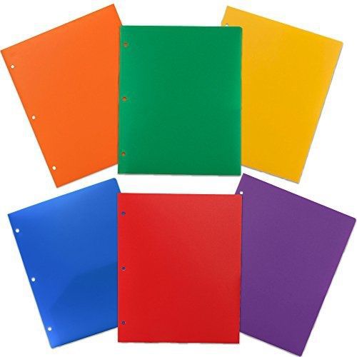 Jam paper? heavy duty 3 hole punch 2 pocket plastic school presentation folders for sale