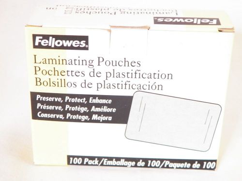 Fellowes 52032 laminating pouches id tag 5mil 2 3/8&#034;x3 7/8&#034; license 100 pk nib for sale