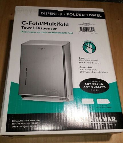 *new* chrome finish lockable c-fold/multifold towel dispenser san jamar t1900xc for sale
