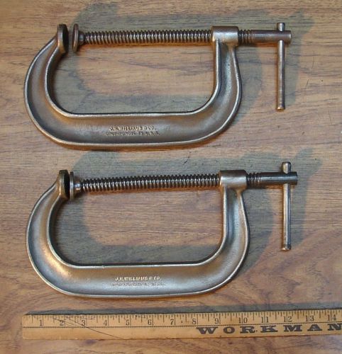 Old Used Tools,2 Vintage Williams-406 Deep Throat &#034;C&#034; Clamps,Excellent Condition