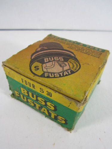 Four (4) Vintage NOS BUSS FUSTATS Fuses, S 30