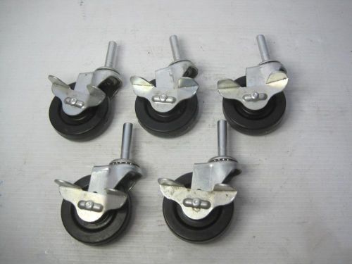 1577 lot(5) swivel caster wheels w/ stop 3&#034; good condition free ship conti usa for sale