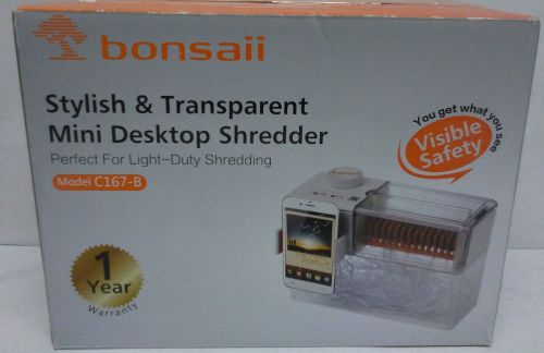 Bonsaii  Stylish Transparent Mini Desktop Shredder,C167-B, 2 USB