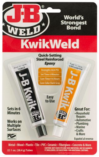 J-B Weld Kwik Weld Quick-Setting Steel Reinforced Two Part Epoxy 2424 psi