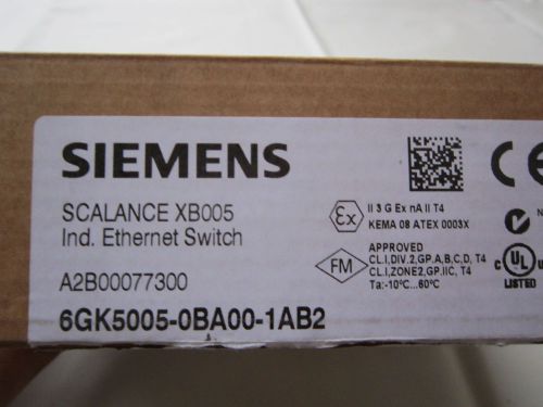 SCALANCE XB005 ETHERNET SWITCH, 6GK5005-0BA00-1AB2, NEW IN BOX
