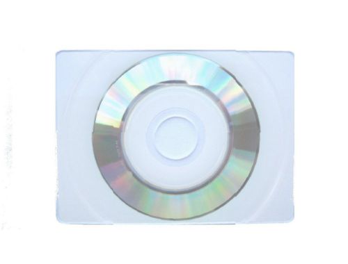 100 BUSINESS CARD BIZCARD CD CD-R &amp; POLY SLEEVE , WHITE INKJET PRINT JS404/JS18L