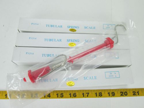 Lot of 4 tubular spring scale p52514 20 n 2000 g red hand held nib lab school t for sale