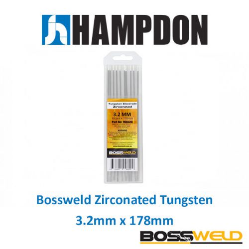 Bossweld zirconated tungsten x 3.2mmx178mmx10 - 900322 for sale
