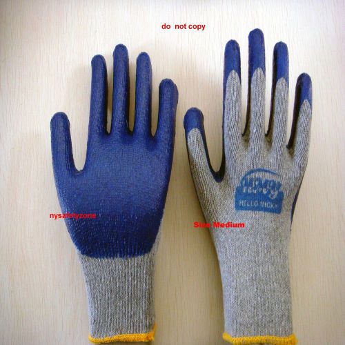 100 Pairs Premium Blue Latex Rubber Coated Palm Work Gloves HELLO MICKY BRAND