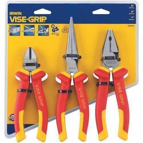 Irwin Tools 10505519NA 3 Piece Insulated Plier Set (LL0538-X1026)