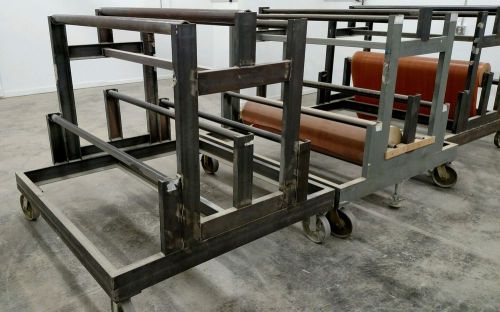 HEAVY DUTY METAL ROLLING CARTS HOLDS CARPET CHAIN WIRE VINYL THERMAL FOIL ROLLS