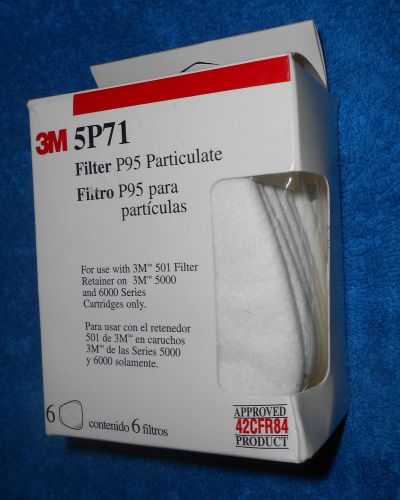3M 5P71 Filter P95 Particulate Package of 6 Filters - NEW in Pkg.