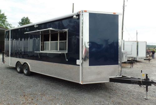 Concession trailer 8.5 x 24 indigo blue food event catering for sale