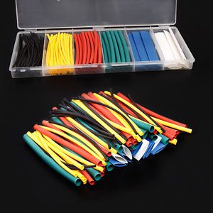 100PCS Assortment Polyolefin 2:1 Heat Shrink Tube Sleeving Wrap Wire Cable Kit