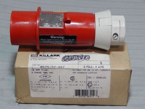 Killark 8575/22-407 Power Plug 16amp 3 Phase Hazardous Location