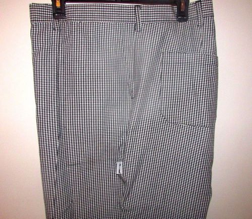 Lot of 2 pair chef works designer chef&#039;s clothing black/white check 54w/34l for sale