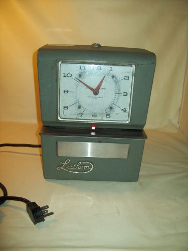 Vintage Industrial Lathem Punch style Time Clock  ~Works~ No Key