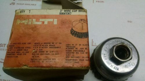 HILTI WIRE BRUSH 3&#034; STAINLESS STEEL KNOTTED CUP part -041367-