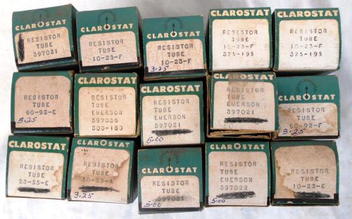 Lot of 15 clarostat resistor tubes nos for sale
