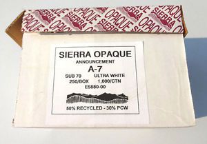 Sierra Opaque White A7 Announcement Envelopes NEW
