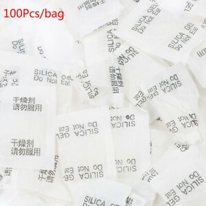 100 Packets 1g Lot Silica Gel Sachets Desiccant Pouches Drypack BH