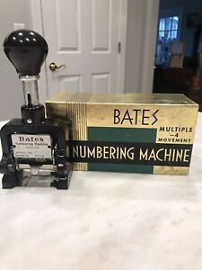 Excellent Bates Numbering Machine In Original Box