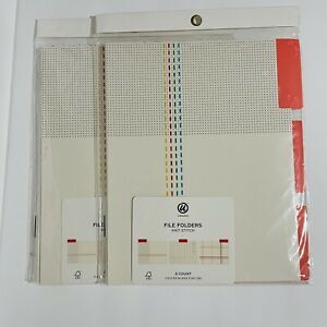 U Brands File Knit Folders Stitch 6 Count Fits 8.5”x11” Letter Sized Paper Lot 2