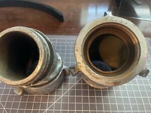 lot of 2 Akron Brass Fire Hose 2-1/2&#034; NH Swivel Elbow Adaptor Chrome Plated