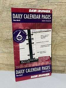 Vintage - 1996 Day Runner Daily Calendar Pages 30 pages per pack , fits 6 ring