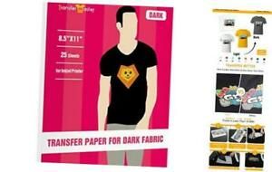 Inkjet Printable Heat Transfer Vinyl Paper, Use on Dark &amp; Light Fabrics 25