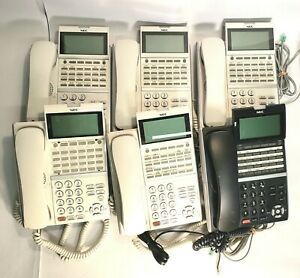 NEC DT400 Series DTZ-24D-3 Digital Office Phones Lot of 6, 5 White 1 Black