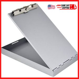 Metal Storage Clipboard Office Document Paper Box Organizer Container Memo size