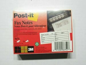 3M Post-It Fax Notes Pads 7671 12 x 52=624 sheets