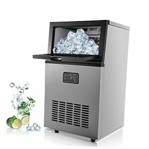 Commercial Ice Maker,100LBS/24H,30LBS Storage Capacity,36 Ice Cubes Ready