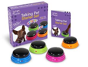 Hunger for Words Talking Pet Starter Set, Recordable Buttons for Dogs, Talking