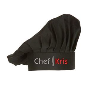 Embroidered Chef Hat with Custom Name a Great Gift Adult Premium Quality Black