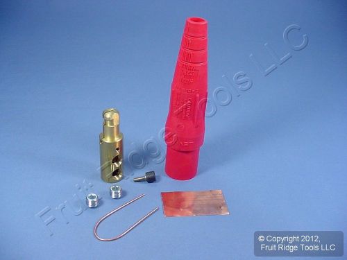 Leviton red 16 series male cam plug double set screw 400a 600v 16d24-r bagged for sale