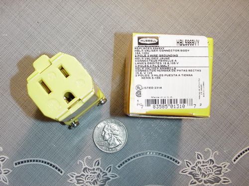 Hubbell HBL5969VY Connector 15 Amp 125Volt  2-Pole 3 Wire Grounding Valise NEW!