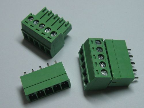 150 pcs screw terminal block connector 3.81mm 5 pin/way green pluggable type for sale