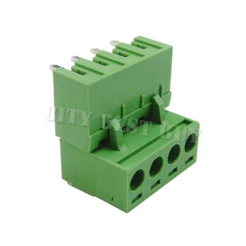 10 pcs 5.08mm pitch 300v 16a 4p poles pcb screw terminal block connector green for sale
