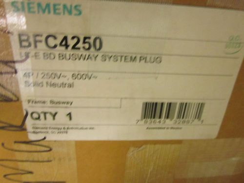 SIEMENS ITE BFC4250 BREAKER TYPE BUS PLUG 250 AMP 600 VOLT 4 WIRE NEW OLD STOCK