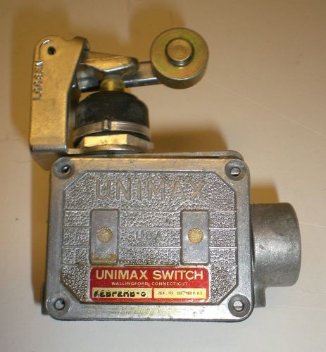 Roller lever limit switch &#034; unimax switch&#039; 20amps @480v ac,  made in usa for sale