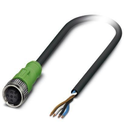 Sensor cables / actuator cables sac4p10 0pvcm12fs bl 4pole female str 10m for sale