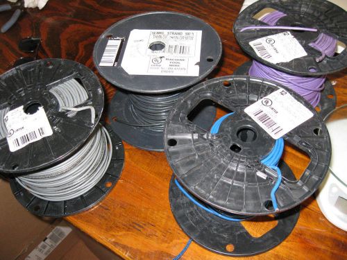 Qty 4 rolls: thhn, thwn, mtw copper wire, stranded, 12, 14awg partial 500&#039; rolls for sale