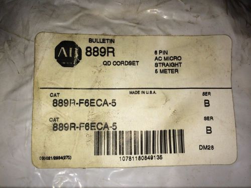 Allen Bradley 6 Pin QD Cordset 889R-F6ECA-5  Series B    ~    NOS