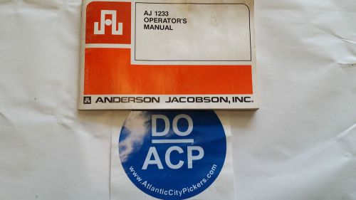 ANDERSON JACOBS AJ 1233 OPERATORS MANUAL R3-S24