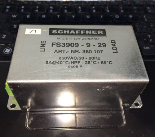 SCHAFFNER FS3909-9-29 LINE FILTER 250VAC/50-60Hz