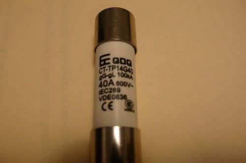 Qdg ceramic cylindrical fuse ct-tp14g -40 14x51mm 40a 600v gg-gl 100ka- lot of 8 for sale